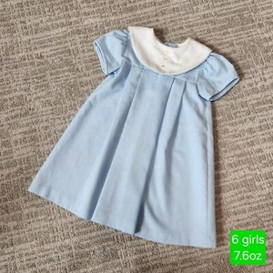 Peaches N Cream girls blue short sleeve collar dress vintage size 6 - Picture 1 of 12