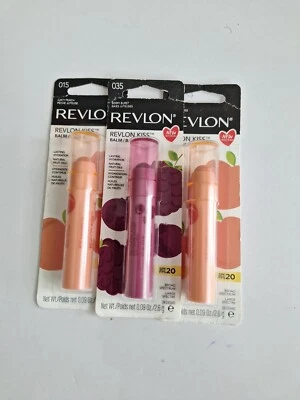 Revlon Kiss Balm Lot of 3~ 2 Different Shades~ EXP Dates in Descr~ New Old Stock - Image 1 of 2