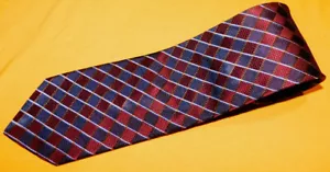 IKE BEHAR MADE IN U.S.A. BROWN/RED/BLUE CROSS STRIPED TIE - TIES - DESIGNER TIES - Picture 1 of 3