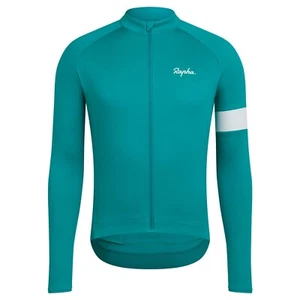 NUOVA Maglia Ciclismo Uomo Rapha Core Maniche Lunghe XL RCC Turchese Bianca Corsa - Foto 1 di 6