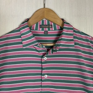 Camisa Polo Peter Millar L Verano Confort Golf Rayas Rosa Verde Pide un Deseo - Imagen 1 de 8
