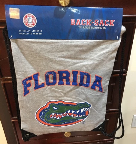 University of Florida Gators UF Logo Gray Drawstring Backpack BackSack 13.5โx18โ Cover