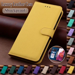 For iPhone 15 14+ 13 12 Pro Max 11 X XS 8+ Luxury Leather Case Wallet Flip Cover - Picture 1 of 40