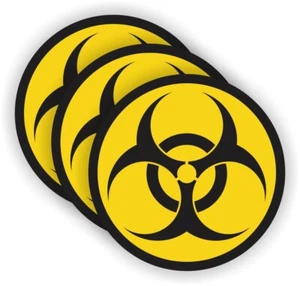 3pcs Biohazard Symbol Hard Hat Stickers Safety Helmet Funny Decals Zombie - Picture 1 of 2