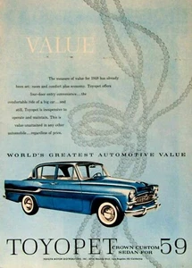 1959 Toyota Toyopet Crown Custom Sedan Original Print Ad 8.5 x 11 " - Picture 1 of 11