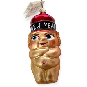 VTG Christopher Radko Baby New Year Christmas Ornament Polish Glass w/ Box - Picture 1 of 7