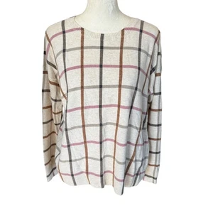 LOFT long sleeve pullover sweater cream with stripes women's size XS - Picture 1 of 7