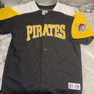 Majestic Pittsburgh Pirates Youth Large (14/16) Jersey Button Up - Picture 1 of 5
