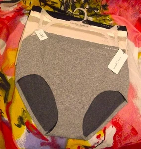 5 NEW LAURA ASHLEY LS8550 5PKAB PLUS SIZE MICROFIBER SEAMLESS BRIEF PANTIES 1X - Picture 1 of 2