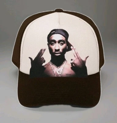 Primitive x Tupac "Stay Up" Snapback Trucker Hat (Brown) 5-Panel Cap NWT  - Image 1 of 4