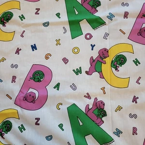 Juego de cortinas cortinas vintage de dinosaurio Barney el púrpura años 90 A B C 42x68 - Imagen 1 de 8