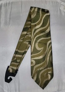 Vintage DON LOPER 1950s SILK POLYESTER GREEN MENS NECK TIE - Picture 1 of 3