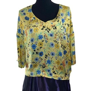 Zara Basic Floral Career Cottagecore Boho Buttergelb Blumen Bluse Small - Bild 1 von 5