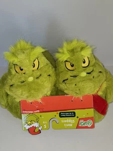 The Grinch Happy Wholidays Slippers Green Mens Size Small (7/8) Christmas NWT - Picture 1 of 15