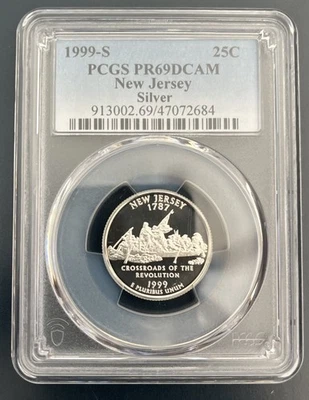 PR69 DCAM 1999-S Silver New Jersey Quarter PCGS Blue Label - Image 1 of 4