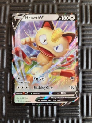 Pokemon Sword & Shield Promo Card Meowth V #SWSH004 LP - Image 1 of 4