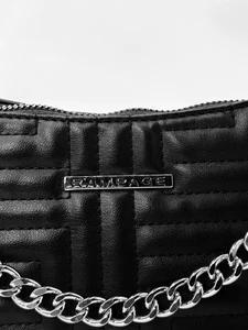 Rampage Black Shoulder Bag Silver Chain Accent 10x5.5 - Picture 1 of 10