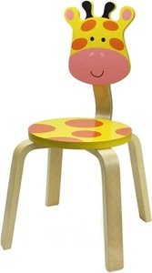 iPlay, iLearn Sedia per Animali in Legno Massello di Legno Duro 10 Pollici per Bambini, 10*13*23, Giallo  - Foto 1 di 6