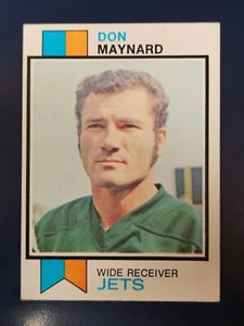 Tarjeta de fútbol americano 1973 Topps #175 Don Maynard New York Jets - Imagen 1 de 2