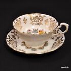 Paragon Footed Cup & Saucer Canada Coats-of-Arms w/Gold Maple Leaves 1957-1960
