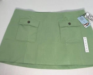 Future Collective Women Plus Size Retro Green Double Pocket Felt Mini Skirt NEW! - Picture 1 of 14