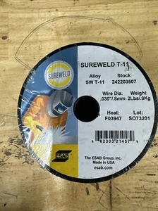 ESAB Sureweld T-11 All-Position Fülldraht Schweißdraht, 2 Pfund Spule, 0,030 Zoll, - Bild 1 von 3