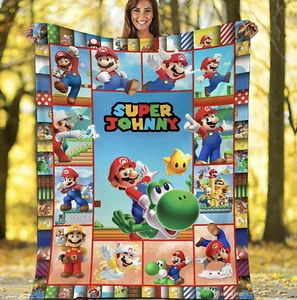 Super Mario Blanket Mario Series Fleece Blanket Super Mario Birthday Gifts - Picture 1 of 2