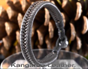 Kangaroo Leather Magnetic Hematite New Wristband Men Bracelet Pulsera 2B-427 - Bild 1 von 3