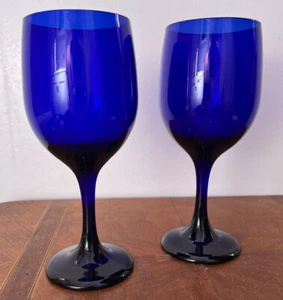 Juego/2 copas de agua vintage azul cobalto - Imagen 1 de 3