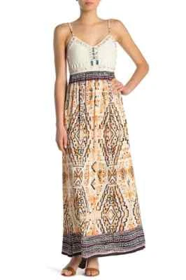Maxi Vestido Hale Bob Beige Crochet Corpiño Azteca | Sin Mangas XS NUEVO CON ETIQUETAS 84VF6535 Foto 1 de 3
