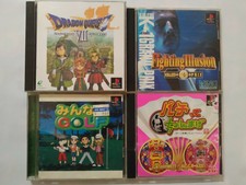 Playstation 1 Set Dragon Quest VII 7 Fighting Illusion Minna No Golf Pachinko