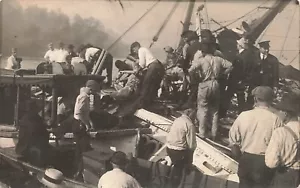 Cartolina LP85 Columbia Riverboat Steamer Disastro Illinois River MO 1918 - Foto 1 di 2