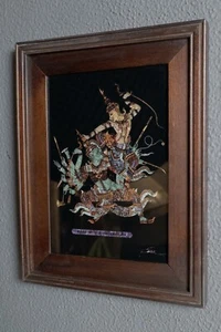 Vintage Thai Hindu Rama with Askaramasura Framed Mosaic - Picture 1 of 11