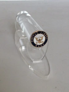 Handgun Firearm Gun Safe Shelf Display Rod - US Navy Insignia 3/4" Enamel Topper - Picture 1 of 10