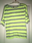 NWT Knit works Shirt Top XL Girls 3/4 Sleeve Gray Lime