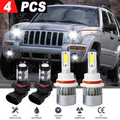 Para Jeep Liberty 2002-2007 - 9007+9145 Combo Faros LED haz alto-bajo + Luces antiniebla Foto 1 de 4