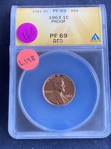 1963 Lincoln Cent PR69 Red ANACS L148 - Picture 1 of 2