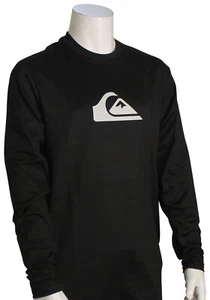 Quiksilver Boy's Solid Streak LS Surf Shirt - Black - New - Picture 1 of 1