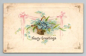 Postal vintage de saludos cordiales de Pascua escrita sin publicar 1920 - Imagen 1 de 2