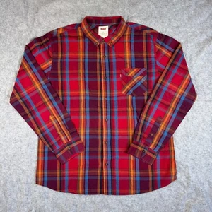 Levi's Plaid Long Sleeve Button-up Shirt, Men's XL (Blue/Orange/Red/Black) - Picture 1 of 7