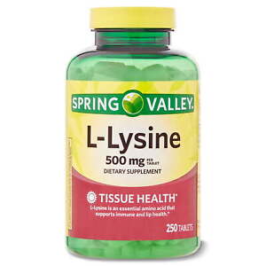 Spring Valley L-Lysine Dietary Supplement, 500 mg, 250 Count