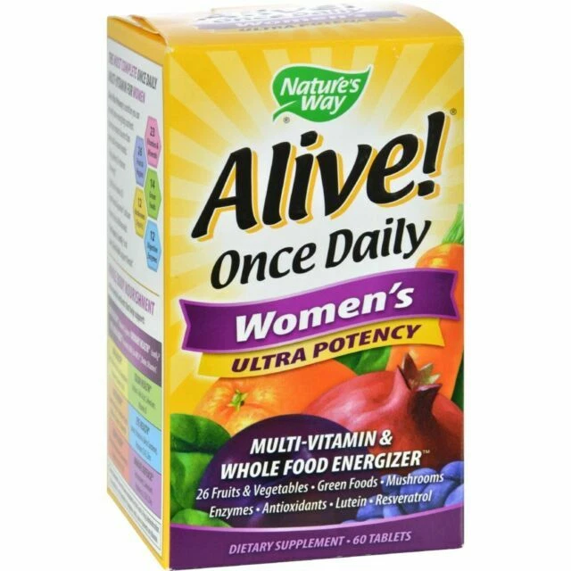 Nature’s Way Alive Once Daily Women's Ultra Potency Multi-Vitamin Tablets - 60 Count