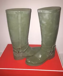 Totalmente Nuevas - Botas de lluvia de goma brillante Coach Lori 35A7735-JNP para mujer (Talla 10) - Imagen 1 de 7