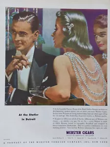 Pubblicità stampa sigari Webster 1948 vintage Alla Statler di Detroit - Foto 1 di 1