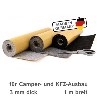 Filz Meterware selbstklebend, Nadelfilz 3 mm dick, anthrazit, silbergrau, grau - Bild 1 von 4
