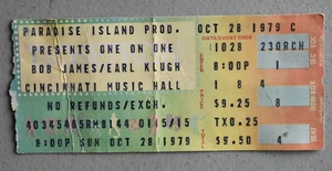 Bob James & Earl Klugh Vintage Concert TICKET STUB Cincinnati Ohio 10/28/79 - Picture 1 of 2