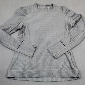Lululemon Pullover Womens 10 Swiftly Tech Long Sleeve Mesh Thumbholes Herringbon - Picture 1 of 13