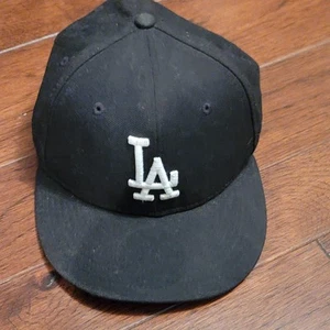 Gorra ajustada New Era 59FIFTY de los Dodgers de Los Ángeles 7-1/4 negra 100 % lana - Imagen 1 de 12