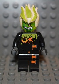 Lego Agents Villian DR. D ZASTER MINIFIG  w/Neon Green Minifigure Head -8969