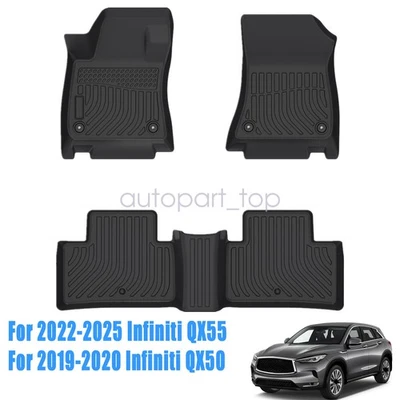 Floor Mats Liners For 2022-2025 Infiniti QX55 | 2019-2020 Infiniti QX50 TPE 3D - Imagem 1 de 4
